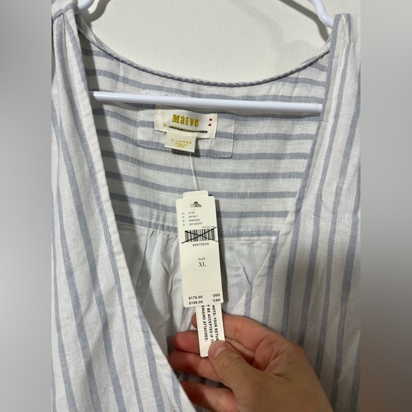 Maeve Asymmetrical Tiered Linen Wrap Dress - Picture 6 of 6